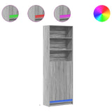 Highboard with LED Grey Sonoma 69x32.5x200 cm Engineered Wood 3307910