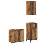 Bathroom Furniture Set 3 pcs Old Wood Engineered Wood and Metal 3393111