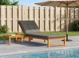 Sunlounger Cushion GEMERT 100% Polyester Grey 190 x 50 x 9 cm 947350