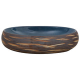 Countertop Basin Brown and Blue Oval 59x40x15 cm Ceramic 155087