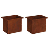 Garden Planter with LED 2 pcs Rusty 30 x 40 x 30 cm 8008083