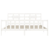 Bed Frame without Mattress White Super King Size Solid Wood Pine 3192572