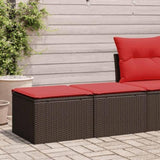 2 Piece Garden Sofa Set with Cushions Brown Poly Rattan Acacia 3328667