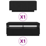 TV Cabinet 2 pcs Black 200 x 35 x 40 cm Engineered wood 3333063