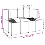 Small Animal Cage Black 143x107x93 cm PP and Steel 340569