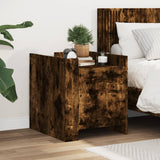 Bedside Cabinet Smoked Oak 45x50x50 cm Engineered Wood 848301