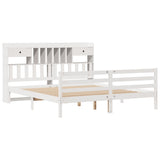 Bookcase Bed without Mattress White 180x200 cm Super King Solid Wood Pine 3321945