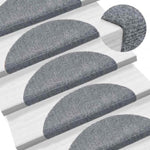 ZNTS Stair Mats Self-adhesive 30 pcs Light Grey 56x17x3 cm 3365682