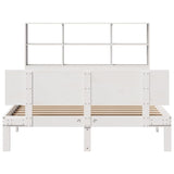 ZNTS Bookcase Bed without Mattress White 120x200cm Solid Wood Pine 3322665
