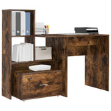 Desk Smoked Oak 131.5 x 50 x 106.5 cm Engineered Wood 3337269