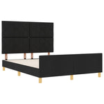 ZNTS Bed Frame Black 140x200 cm Fabric 3344811