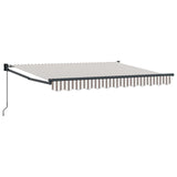 Retractable Awning Light Grey and White 3.5 x 2 m 3425694
