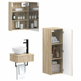 Bathroom Cabinet Set 4 pcs Sonoma Oak 43 x 11.5 x 60.5 cm 3407377