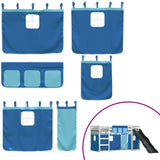 Bunk Bed without Mattress with Slide and Curtains Blue 90x200 cm 3284111