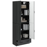 Cabinet Set 2 pcs Black Engineered Wood 3416935