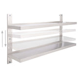 2-Tier Floating Wall Shelf Stainless Steel 150x30 cm 51049
