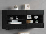 TV Wall Cabinet Black Oak 98.5 x 30 x 60.5 cm Engineered Wood 8000987