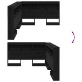 Storage Headboard with Shelf Black Oak 207.5 x 137.5 x 76.5 cm 3335534
