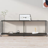 Console Table Black Tempered Glass, Powder-Coated Steel Large 331711