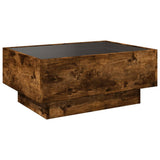 Coffee Table with LED Smoked Oak 70x50x30 cm Engineered Wood 847515