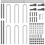 Garden Fence Grey 13.6 x 1 m Powder-coated steel 3334155