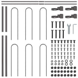 Garden Fence Grey 13.6 x 1 m Powder-coated steel 3334155