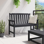 Garden Bench with Cushion Black 120 x 59 x 88cm HDPE 42006602
