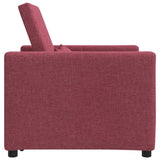 Pull out Sofa Bed Single Wine red 90 x 165 x 87 cm Fabric 42002687