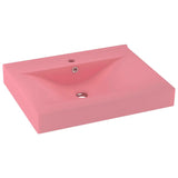 Luxury Basin with Faucet Hole Matt Pink 60x46 cm Ceramic 147021