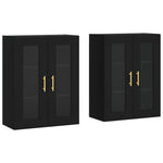 Wall Mounted Cabinets 2 pcs Black Engineered Wood 3197930
