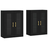 Wall Mounted Cabinets 2 pcs Black Engineered Wood 3197930