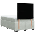 Box Spring Bed with Mattress Light Grey 120x190 cm Small Double Velvet 3290858