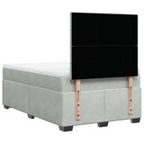 Box Spring Bed with Mattress Light Grey 120x190 cm Small Double Velvet 3290858