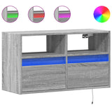 TV Wall Cabinet with LED Lights Grey Sonoma 80x31x45 cm 852332