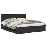 Bed Frame with Drawer Black 180 x 200 cm Engineer Wood 3410680