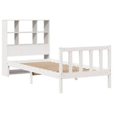 Bookcase Bed without Mattress White 90x190 cm Single Solid Wood Pine 3321691
