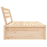 Garden Middle Sofa Natural wood Solid pine wood 120 x 95 cm 825744