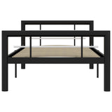 Bed Frame without Mattress Black and White Metal 100x200 cm 284551