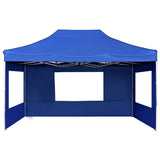 Professional Folding Party Tent with Walls Aluminium 4.5x3 m Blue 45497