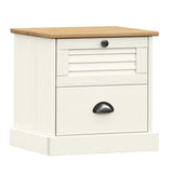 ZNTS Bedside Cabinet VIGO White 42x35x42 cm Solid Wood Pine 353158