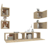6 Piece TV Cabinet Set Sonoma Oak Engineered Wood 3114256