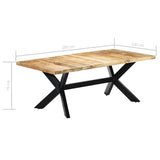 247427 Dining Table 200x100x75 cm Solid Mango Wood