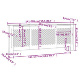 MDF Radiator Cover Black 205 cm 325556