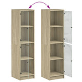 Highboard with Glass Doors Sonoma Oak 35x37x142 cm 836436