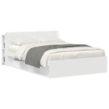 Headboard Cabinet with Storage High Gloss White Engineered Wood 8001223