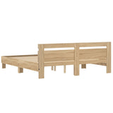 Bed Frame with LED without Mattress Sonoma Oak 180x200 cm Super King 3207527