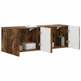 TV Wall Cabinet Wall-mounted 2 pcs Smoked Oak 59.5 x 31 x 40 cm 892340