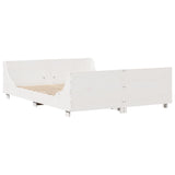 Bed Frame without Mattress White 135x190 cm Double Solid Wood Pine 3302289