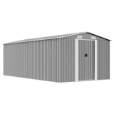 Garden Shed Metal Grey Galvanized Steel 257x489x181 cm 143349