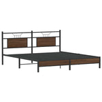 Bed Frame without Mattress Brown Oak 160x200 cm Engineered Wood 4107001